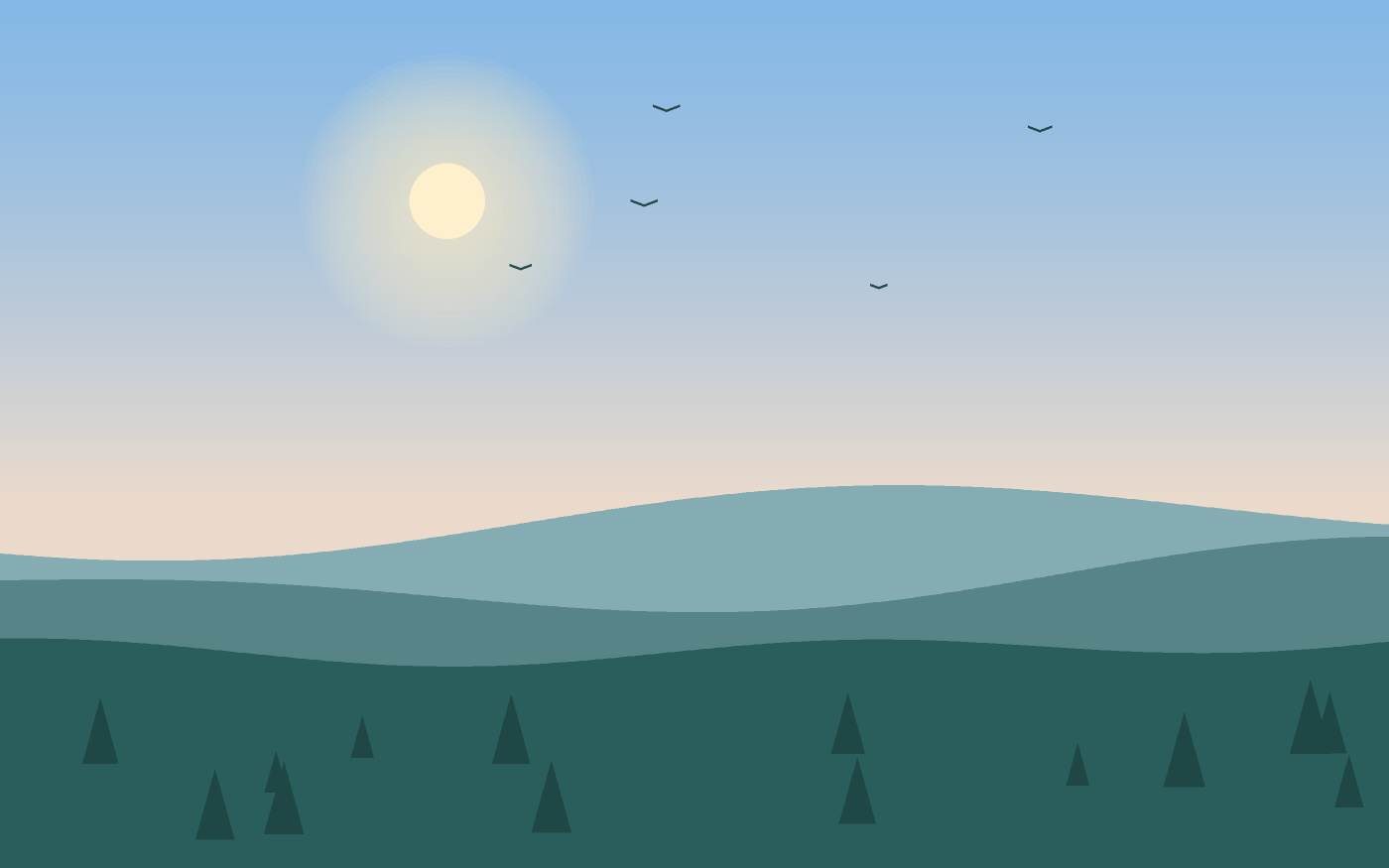 Ilustração de uma paisagem