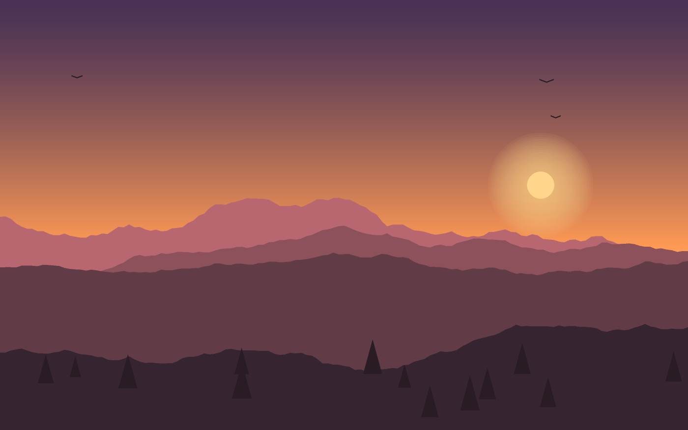 Ilustração de uma paisagem